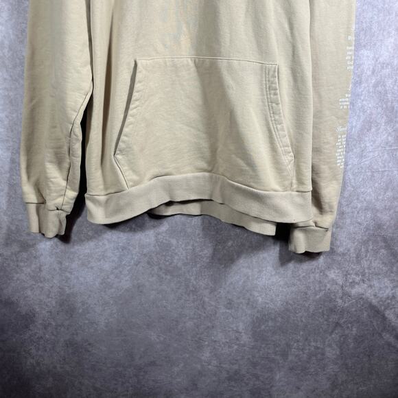 Saint Kaizen Hoodie Sweatshirt Mens Size 2XL Tan Bible Verses Logo Graphic Print - Picture 3 of 14